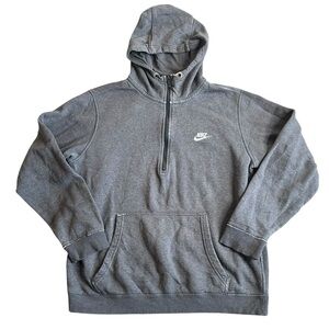 Nike Quarter Zip Hoodie Gray Lightweight Pullover Sweatshirt Men’s Medium